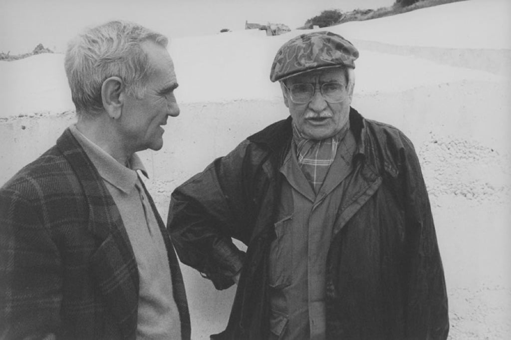 Ludovico Corrao e Alberto Burri in una foto d'archivio