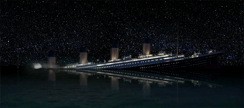 Titanic Sinks. Real Time. Still da film