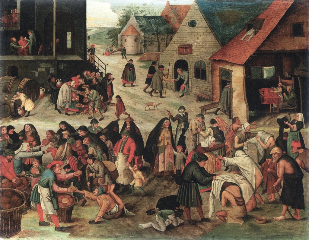 Pieter Brueghel il Giovane, Le sette opere di misericordia, 1616. Collezione privata, Belgio