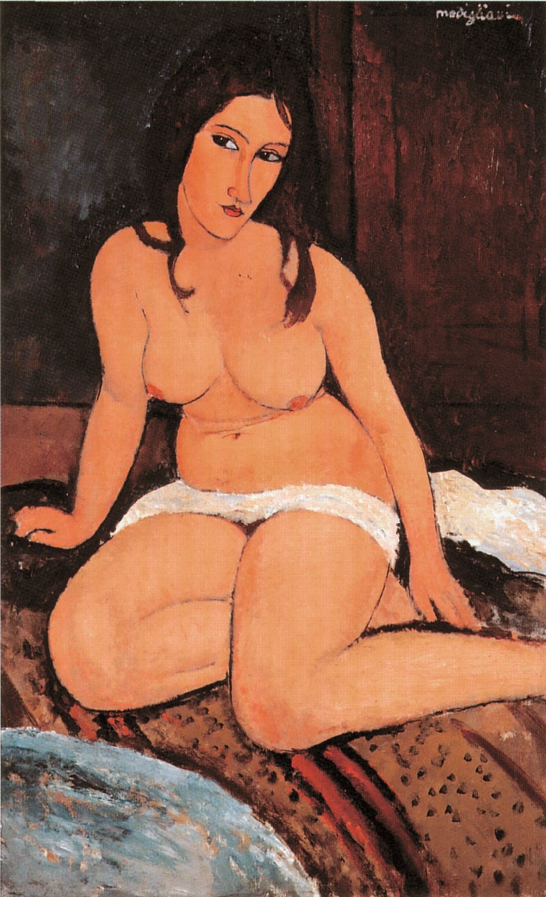 Amedeo Modigliani, Nudo accovacciato, 1917. Olio su tela, 114 x 74 cm. Anversa, Koninklijk Museum voor Schone Kunsten KMSKA © Lukas – Art in Flanders vzw, foto Hugo Maertens