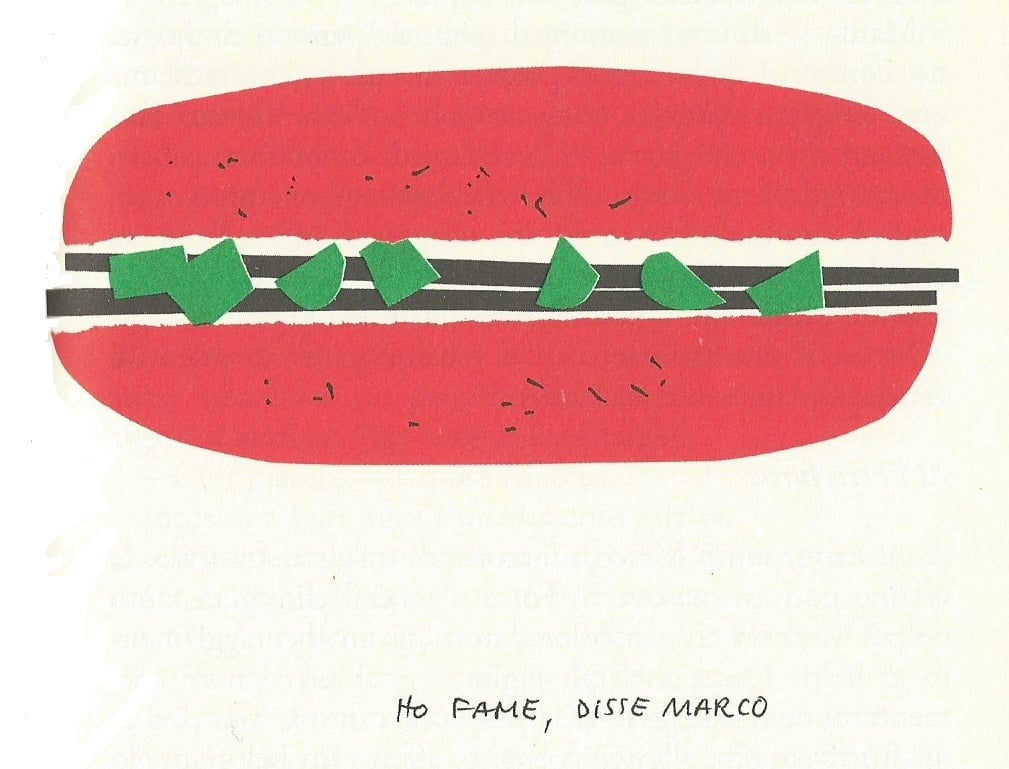 Illustrazione di Bruno Munari per Gianni Rodari, Il pianeta degli alberi di Natale, 1962