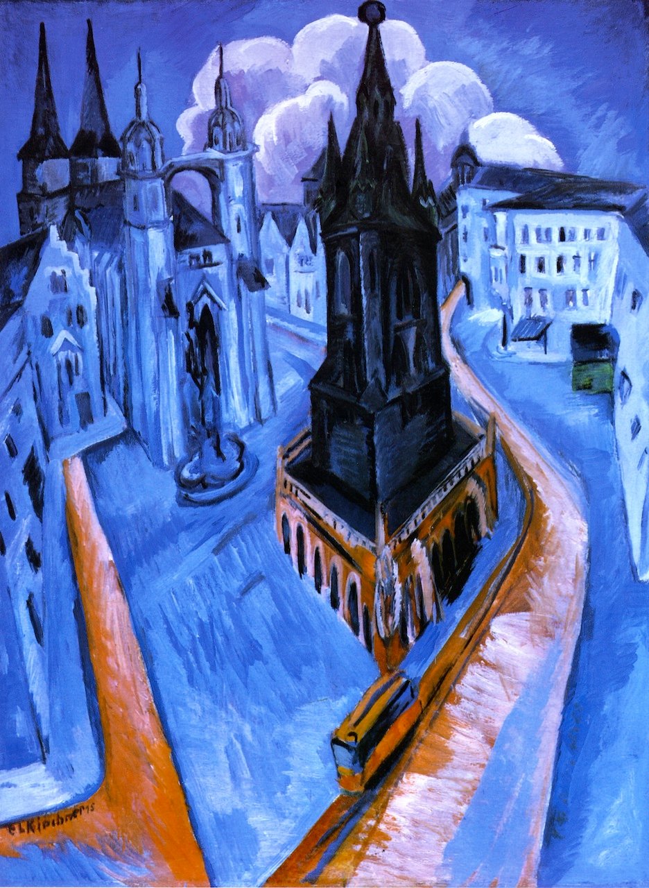 Ernst Ludwig Kirchner, Der rote Turm in Halle, 1915. Museum Folkwang, Essen