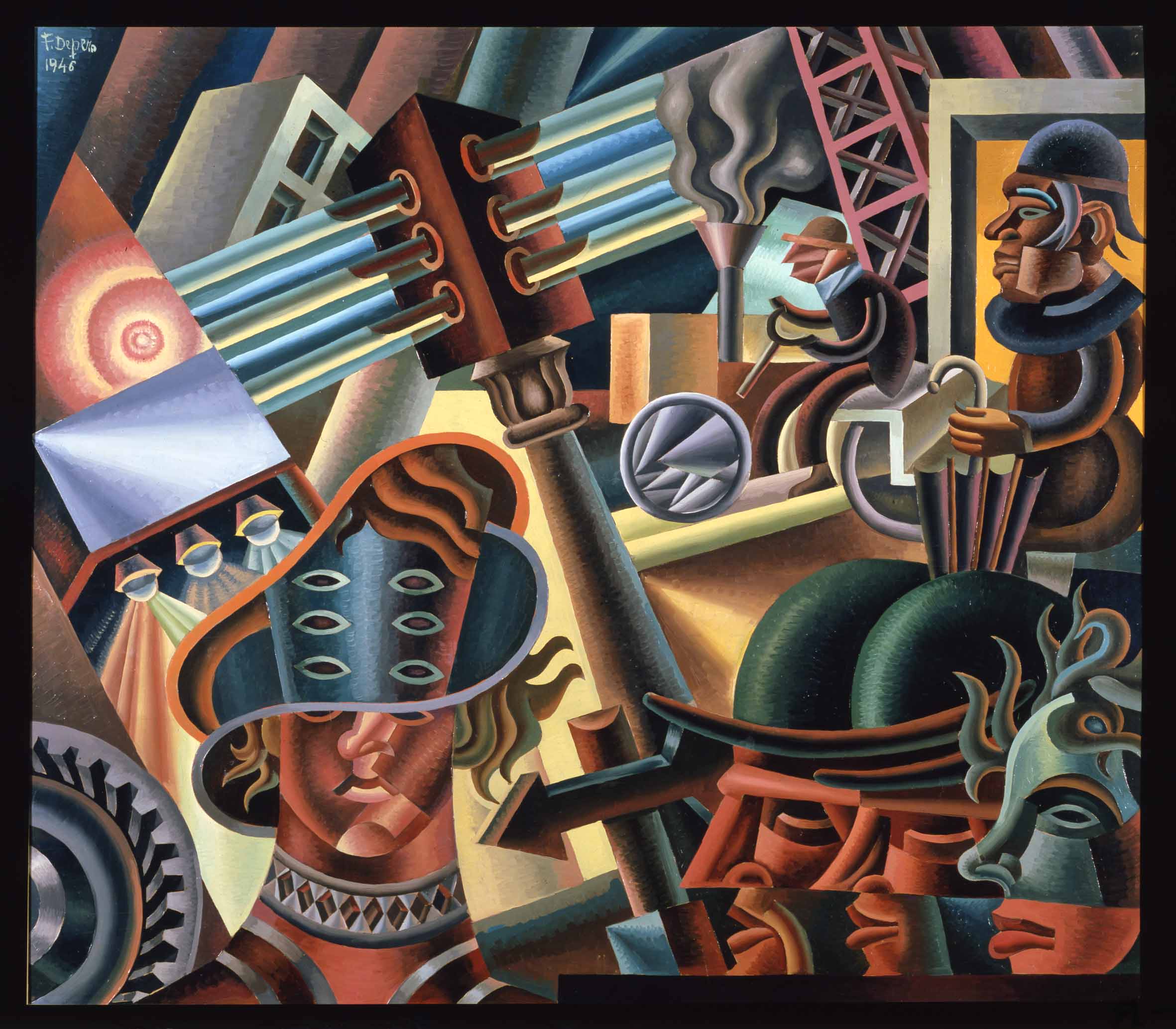 Fortunato Depero, Simultaneità metropolitane, 1946, Rovereto, Mart, Fondo Depero