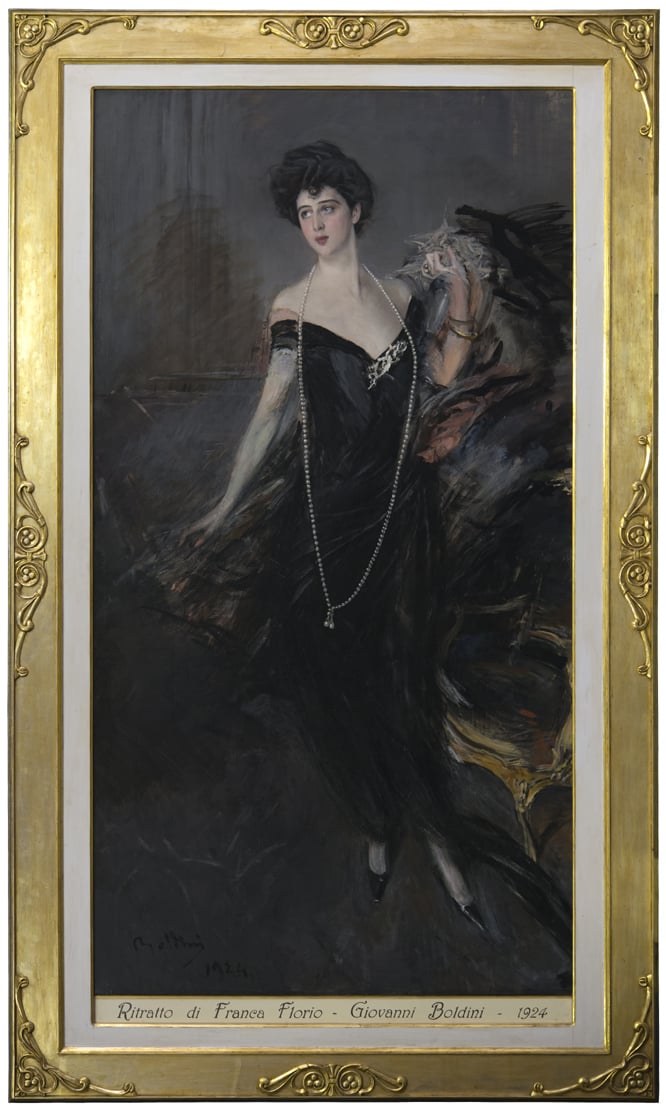 Giovanni Boldini (1842-1931), Ritratto di Donna Franca Florio, 1901-1924, olio su tela, cm 221 x 119,4, firmato e datato in b. a s. Boldini 1924