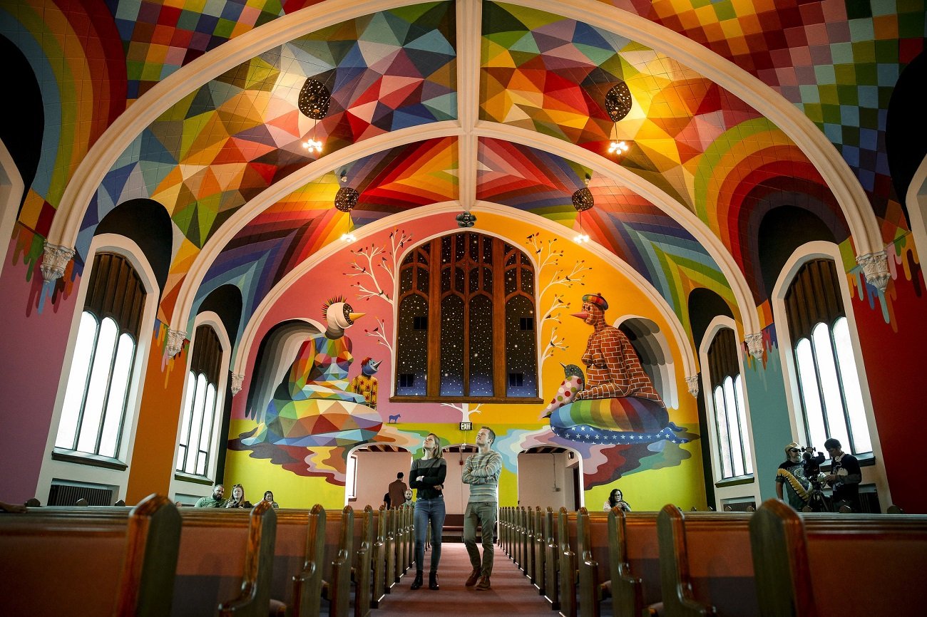 Okuda San Miguel, affresco per The International Church of Cannabis