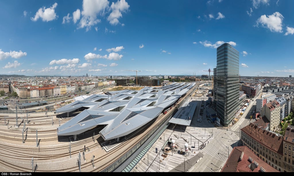 Hauptbahnhof Wien (pensiline dall’alto) © ÖBB Roman Bönsch