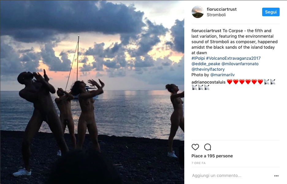L'instagrammatissima performance di Eddie Peake a Stromboli