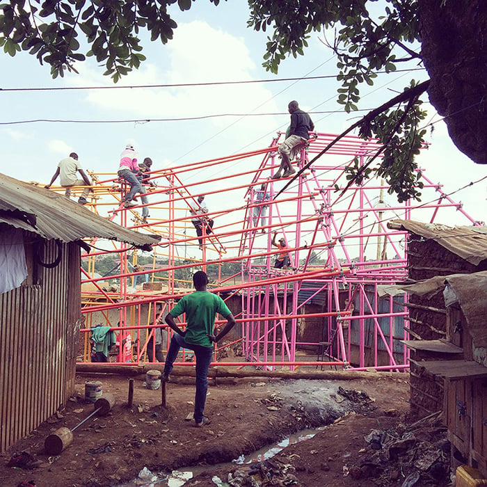 helloeverything/SelgasCano, Kibera Hamlets School, 2016, Nairobi, Kenya. Courtesy of architects. From the 2017 organizational grant to New York Foundation for Architecture-Center for Architecture for "Scaffolding"
