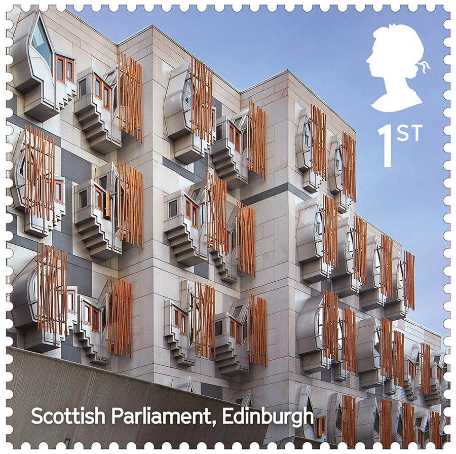LB Scottish Parliament, Edinburgh stamp 400%