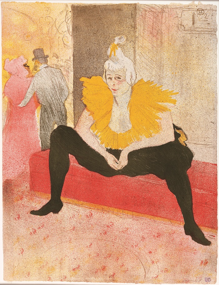 Henri de Toulouse-Lautrec, La clownesse assise, Mademoiselle Cha-U-Kao, 1896, Litografia a colori, Bnf, Parigi