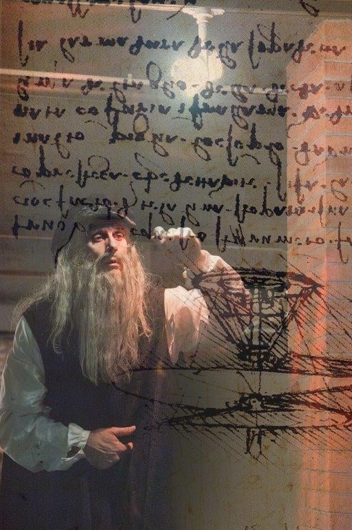 Massimiliano Finazzer Flory in Leonardo da Vinci presso il Museo della Scienza e della Tecnica di Milano. Ph. Giovanni Gastel