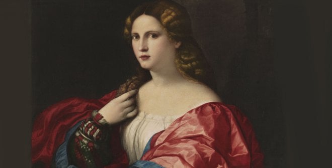 Palma il Vecchio, Ritratto di donna detta La Bella, c. 1518 20. Olio su tela 95 x 80 cm. Museo Thyssen Bornemisza, Madrid