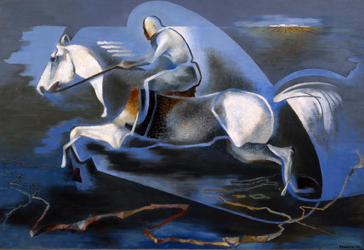 Enrico Prampolini, Dinamica dell'azione. Miti dell'azione. Mussolini a cavallo, 1939