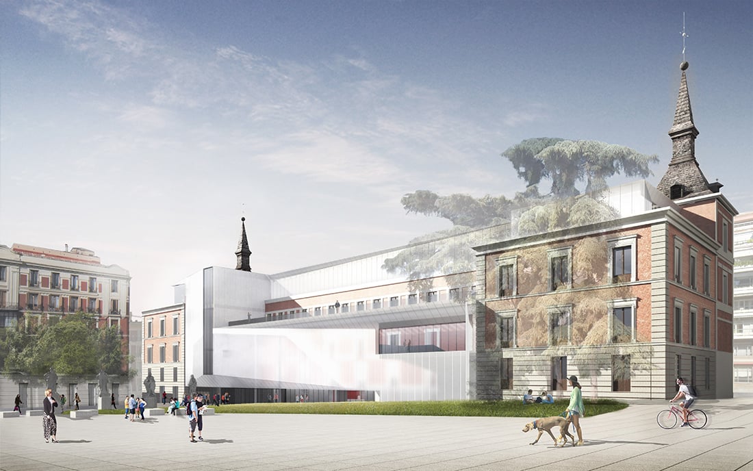 Richard Gluckman, Prado Museum, Madrid (project competition render). Photo © Gluckman Tang