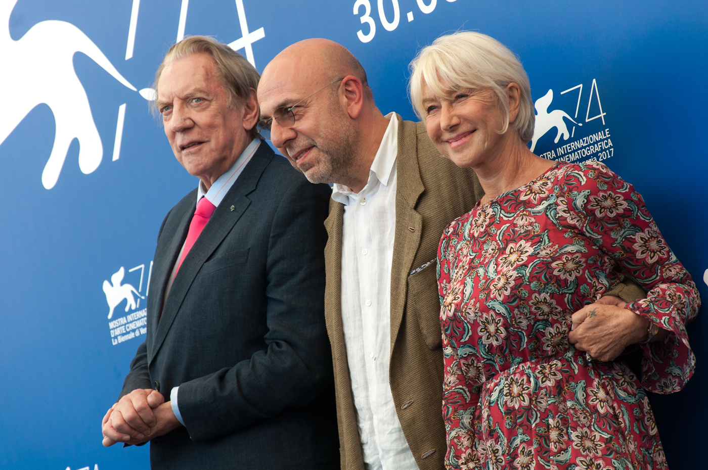 Venezia74, photo Irene Fanizza Donald Sutherland, Helen Mirren e Paolo Virzi