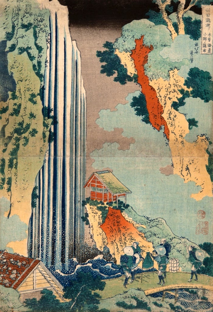 Katsushika Hokusai, La cascata di Onō lungo la strada Kiso, 1830-32 ca. Kawasaki Isago no Sato Museum