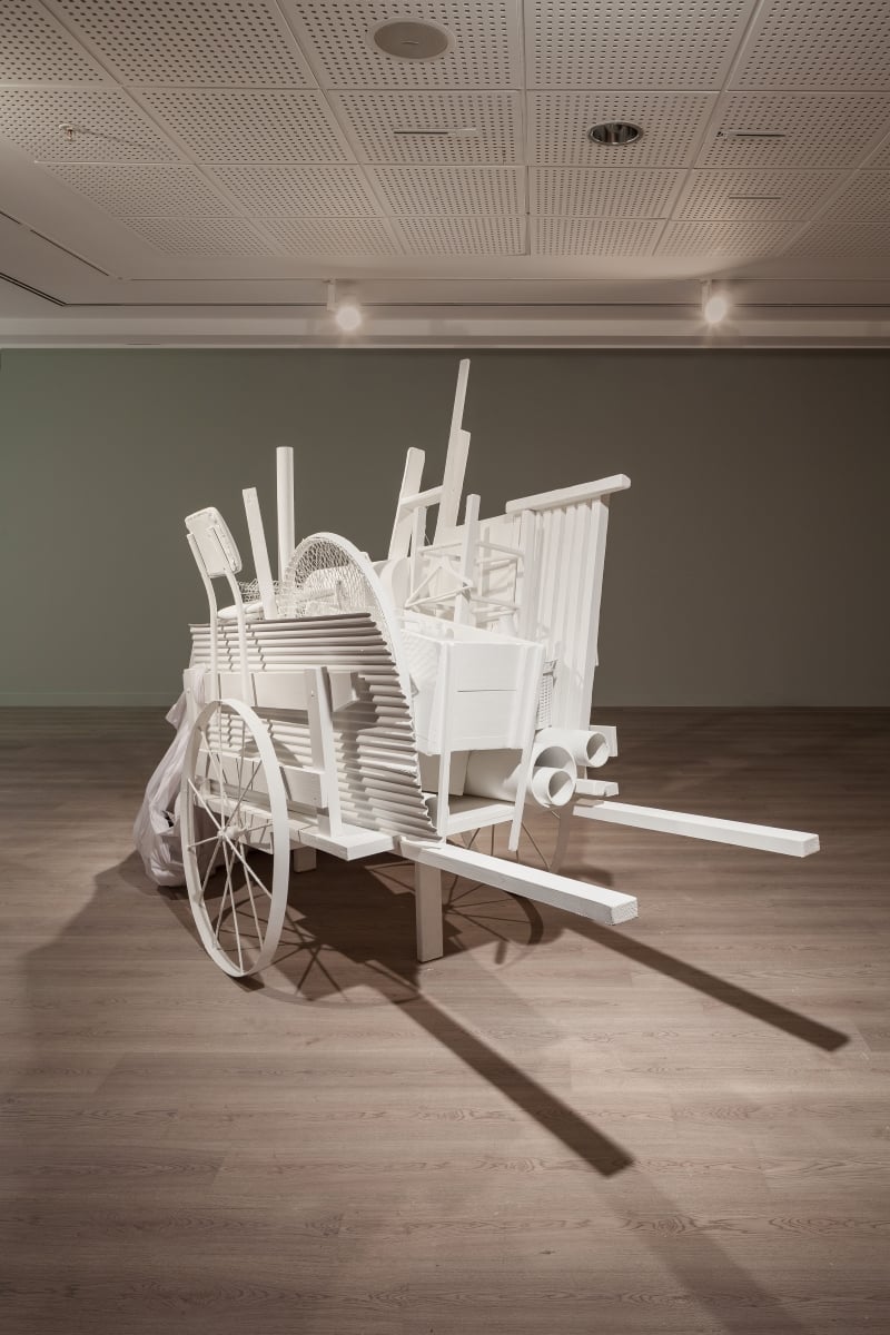 Liliana Maresca, Recolecta, 1990/2017, White cart from Recolecta installation at Centro Cultural Recoleta, courtesy of Archivo Liliana Maresca, photo Sahir Uğur Eren, 15th Istanbul Biennial