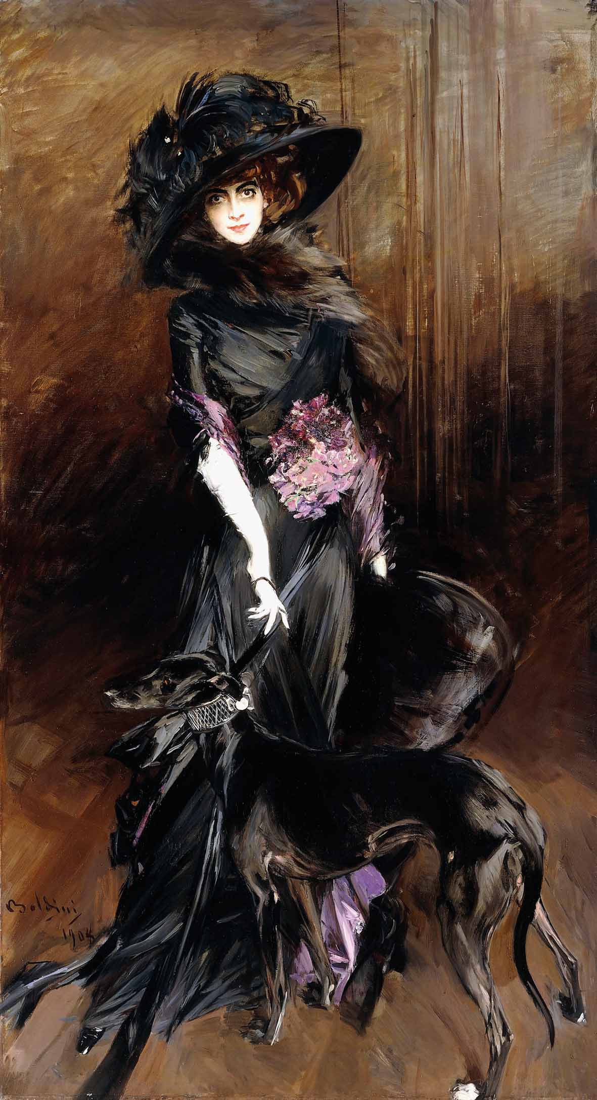 Giovanni Boldini, La marchesa Luisa Casati con un levriero, 1908. Collezione privata © Bridgeman Images