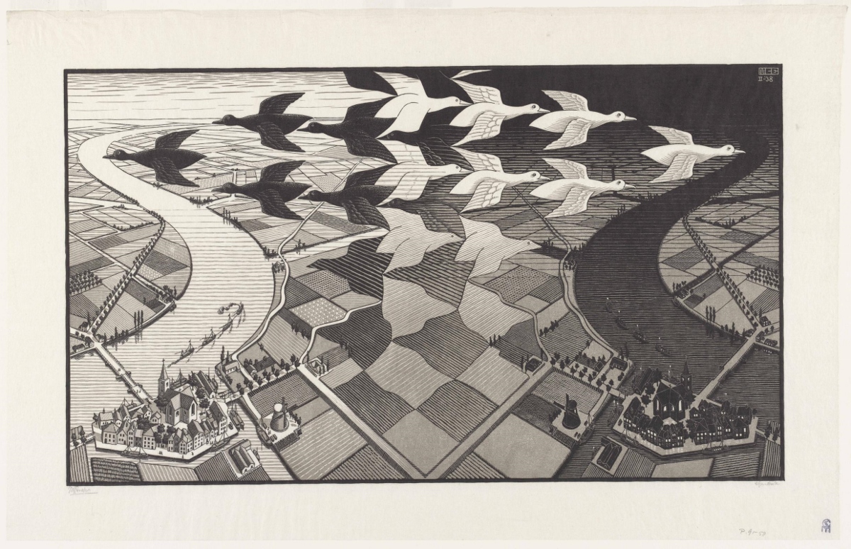 M.C. Escher, Day and Night 1938 - © the M.C. Escher Company B.V. All rights reserved