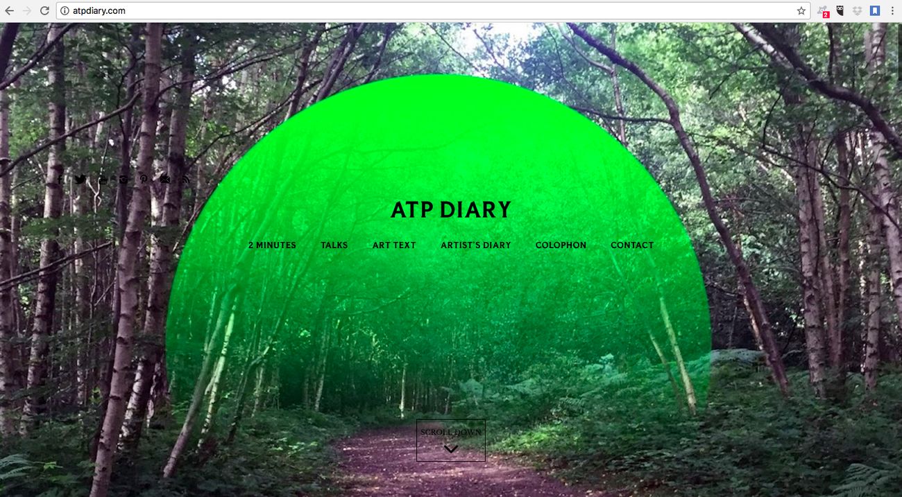La landing page di ATPdiary