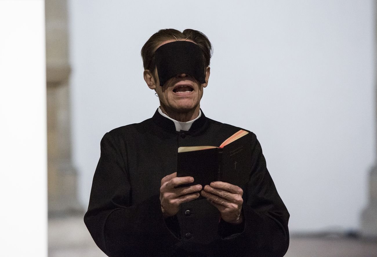 Romeo Castellucci, The minister's black veil. Photo Salvatore Pastore