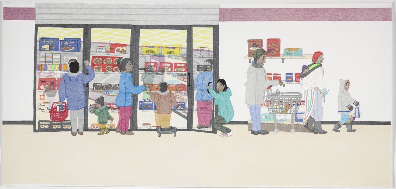 Annie Pootoogook, Cape Dorset Freezer, 2005. Canadian Biennal