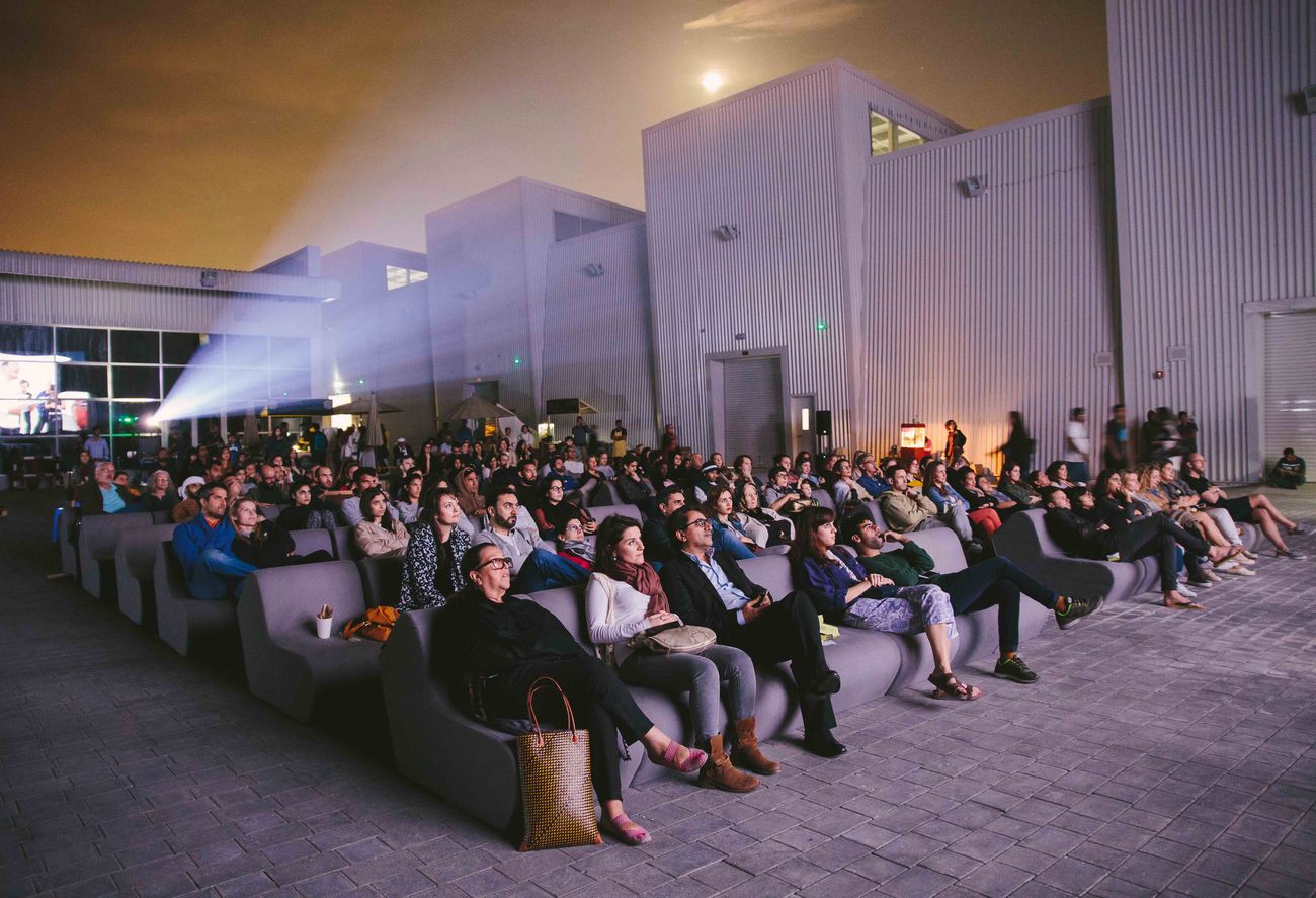 A screening in The Yard at Alserkal Avenue, Dubai. Photo credit Angelo Aguilar. Courtesy Alserkal Avenue