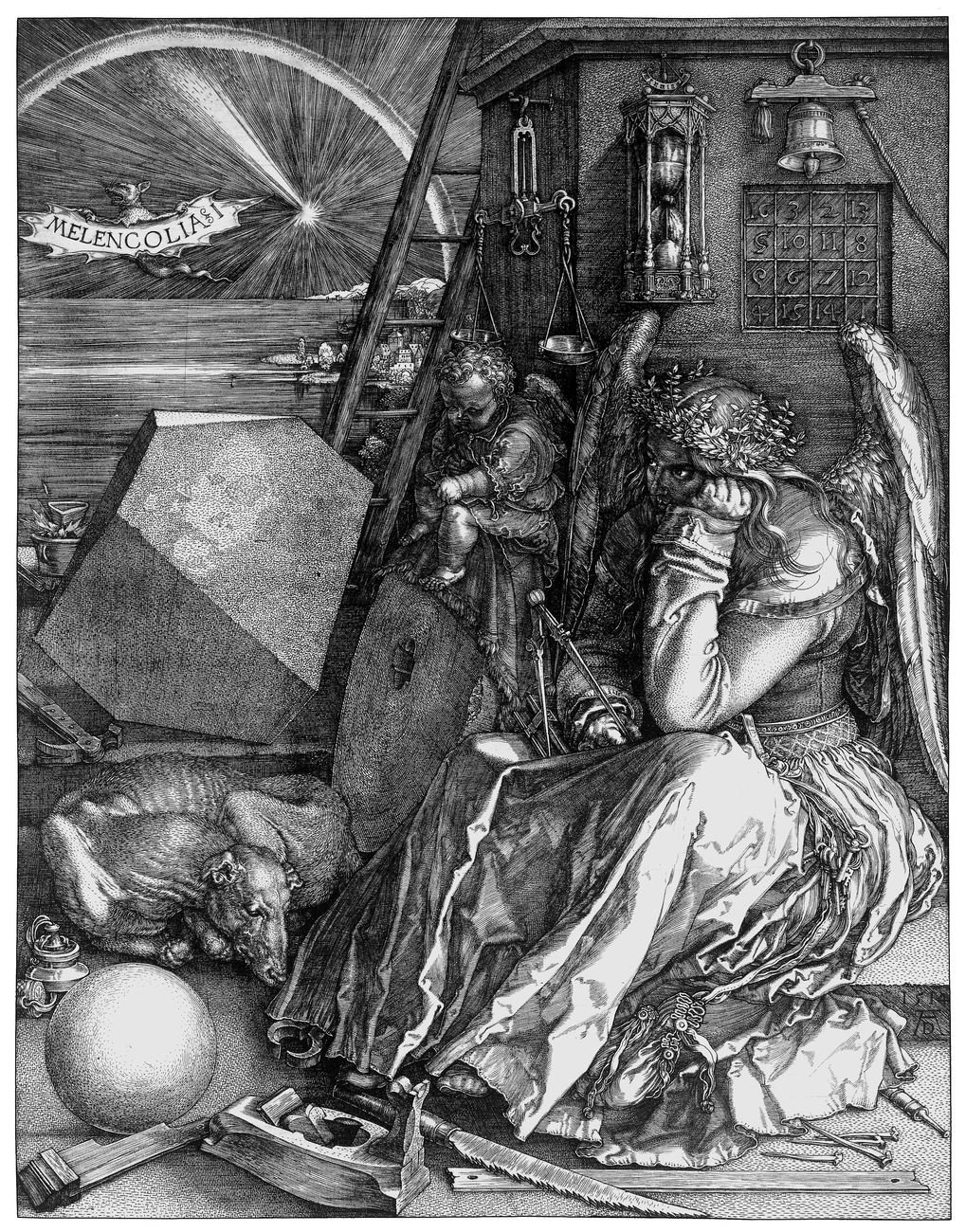 Albrecht Dürer, La Melancolia (Melencolia I), 1514. Londra, National Gallery. Courtesy Otto Schafer Stiftung der Stadt Schweinfurt