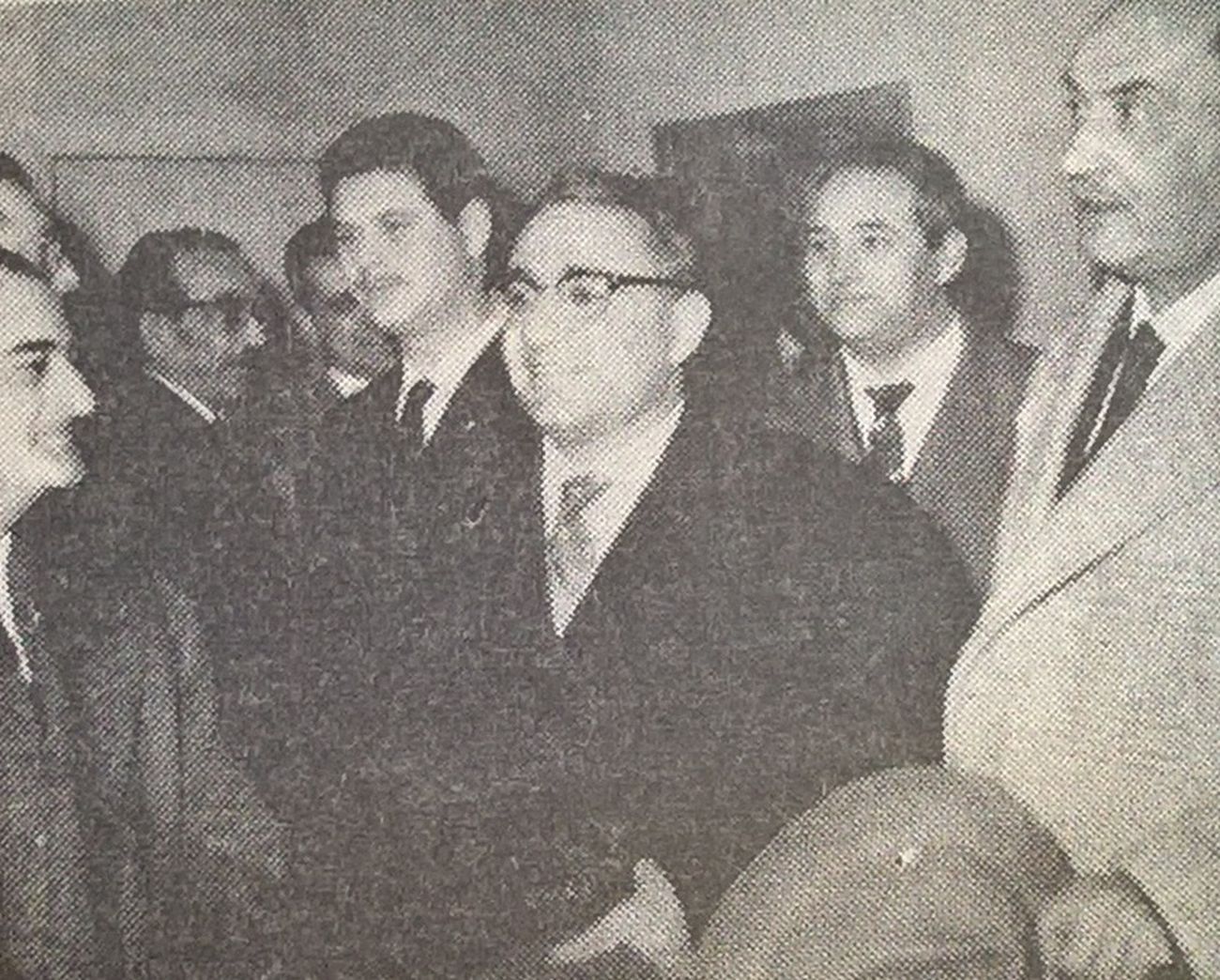 Alfredo Del Greco, Giuseppe De Gregorio, Vacre Verrocchio, Piero Raspi ed Elio Di Blasio. Il Tempo ed. di Pescara, 12 gennaio 1960