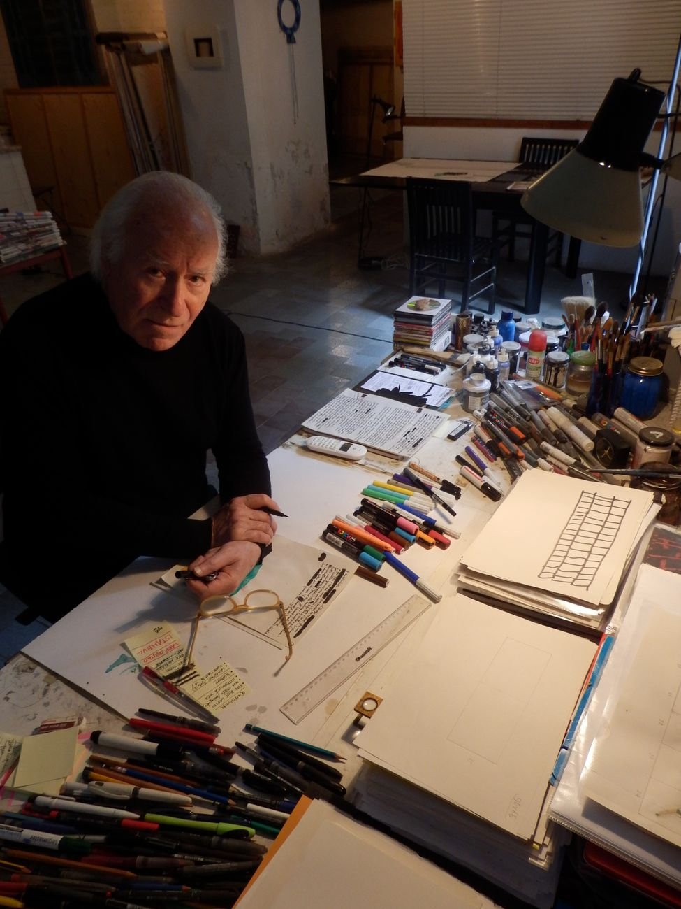 Ennio Tamburi in studio, 2018