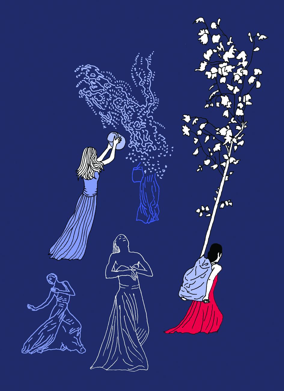 Illustrazione di Pia Valentinis per Quello che ci muove. Una storia di Pina Bausch di Beatrice Masini. Courtesy rueBallu