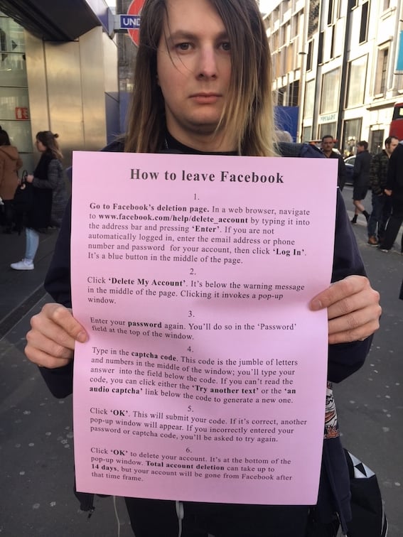 Jeremy Deller, How to Leave Facebook, Courtesy Rapid Response Unit