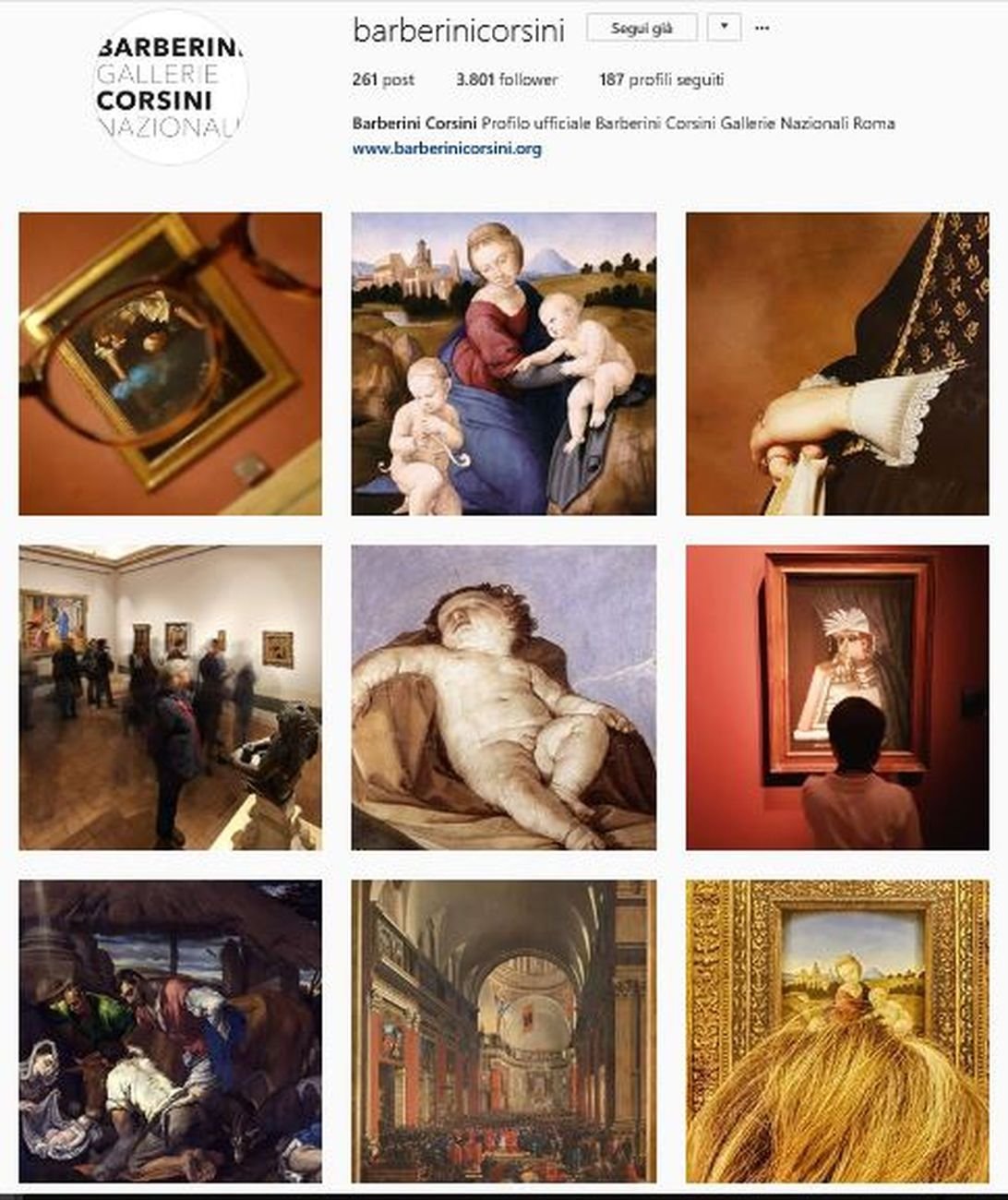 Il sito Internet delle Gallerie Nazionali di Arte Antica di Roma Palazzo Barberini e Galleria Corsini