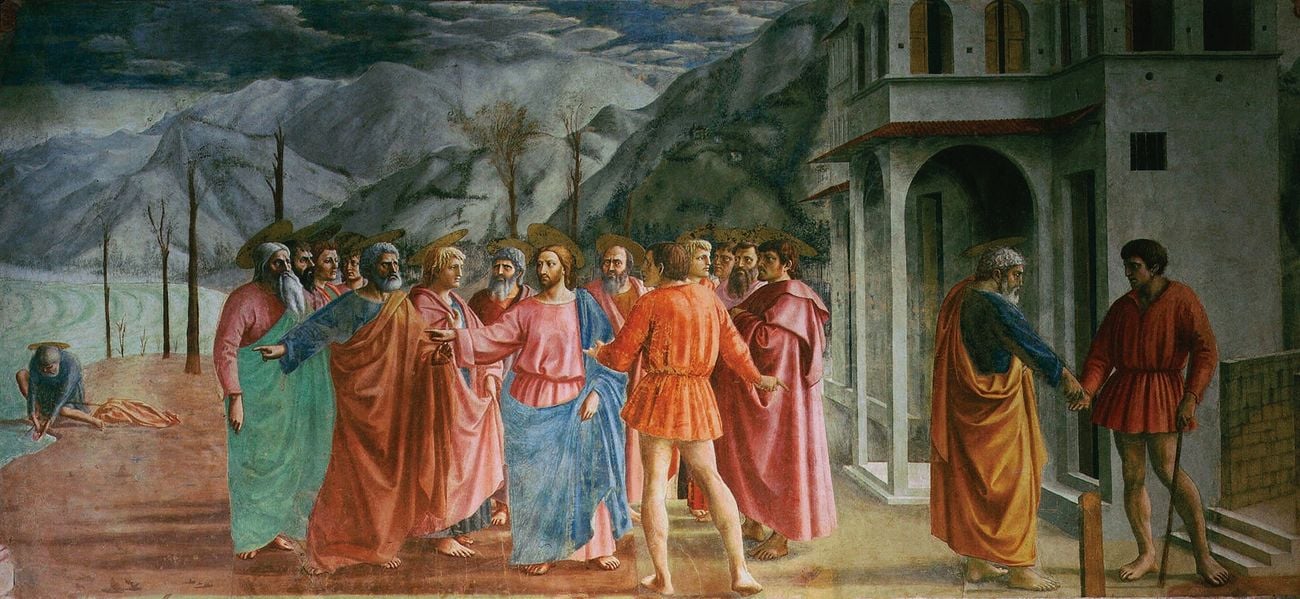 Masaccio, Pagamento del tributo, 1425 ca. Chiesa di Santa Maria del Carmine, Firenze