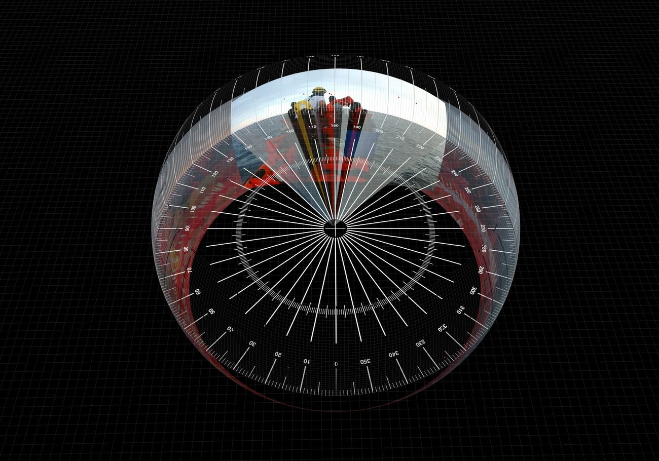 By motion tracking the clouds from a continuous video taken at sea, Forensic Architecture reconstructed a 360º view of the rescue scene in the central Mediterranean… Image Forensic Oceanography and Forensic Architecture, 2018