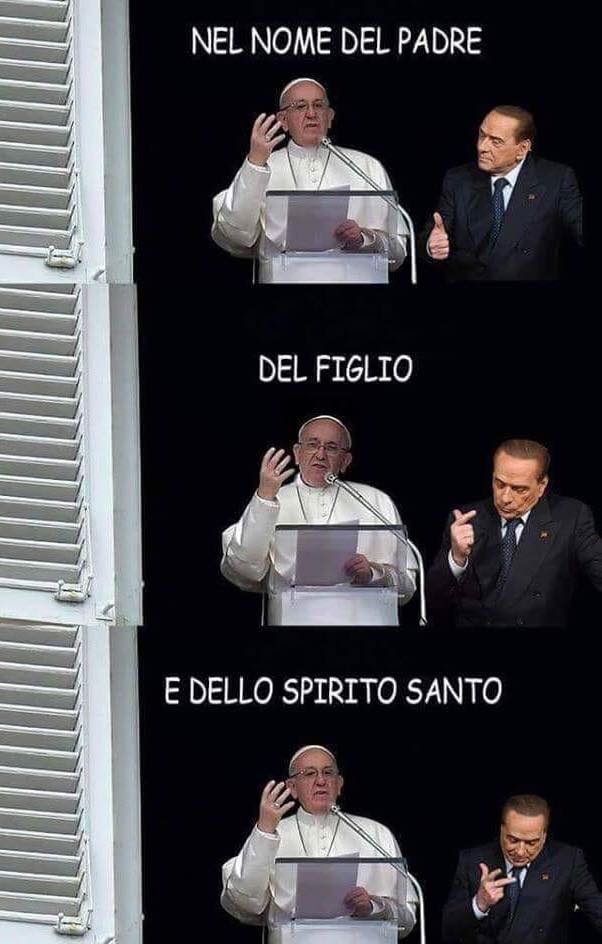 Uno dei meme che prendono in giro sui social lo show di Berlusconi