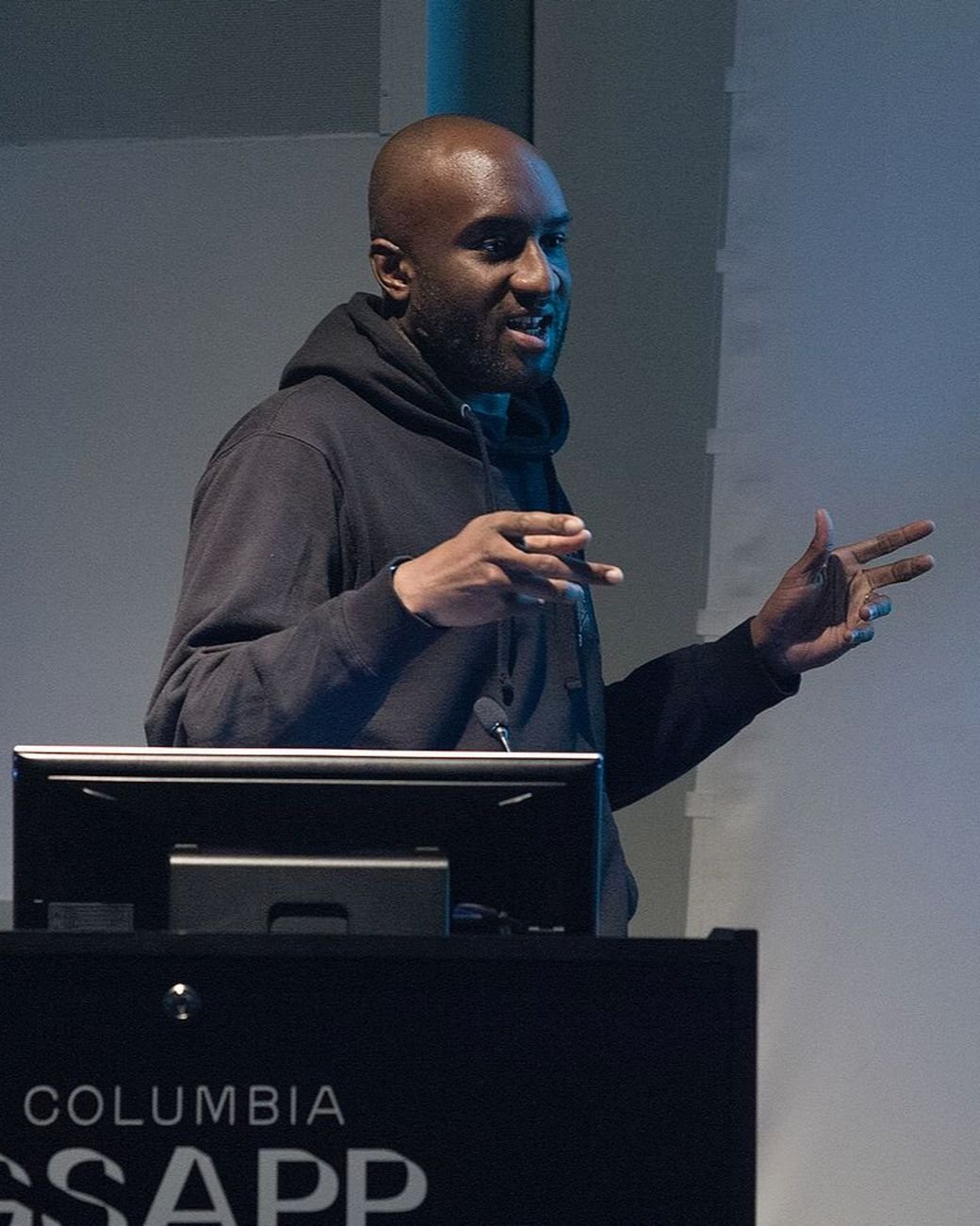 Virgil Abloh alla Columbia University nel 2017