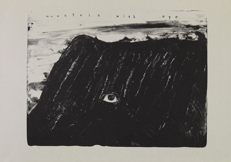 David Lynch, Mountain with Eye , 2009. Lithograph on Japanese paper. Collection Fondation Cartier pour l’art contemporain, Paris. © David Lynch