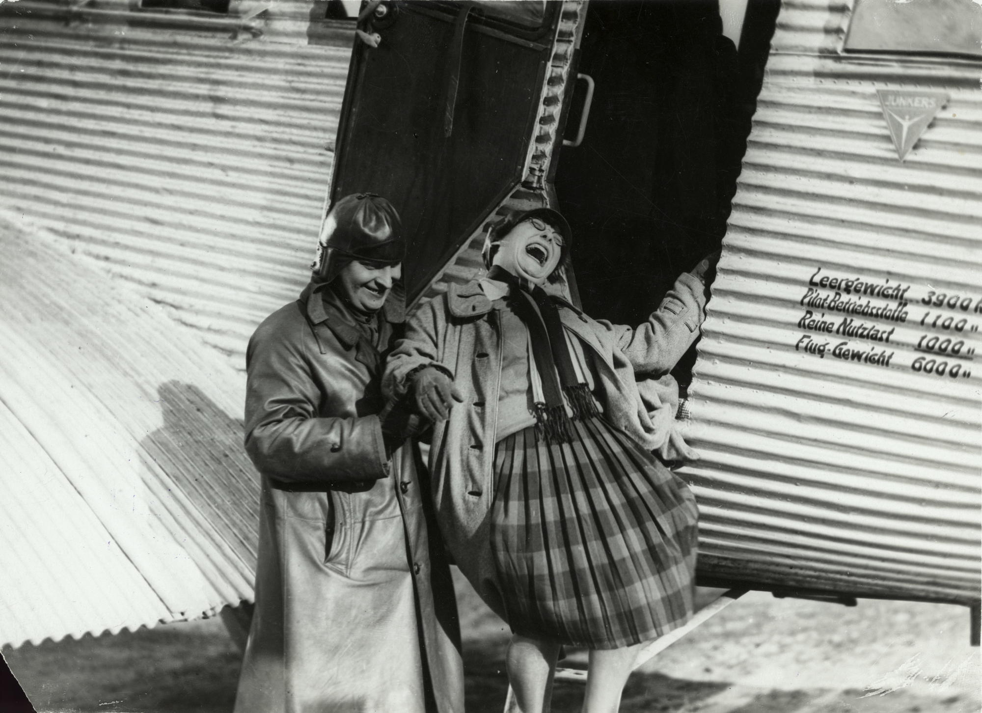 Photographer unknown A. Rodchenko and V. Stepanova descending from the airplane. (for the film The General Line by Sergei Eisenstein), 1926 Courtesy Rodchenko and Stepanova Archives, Moscow