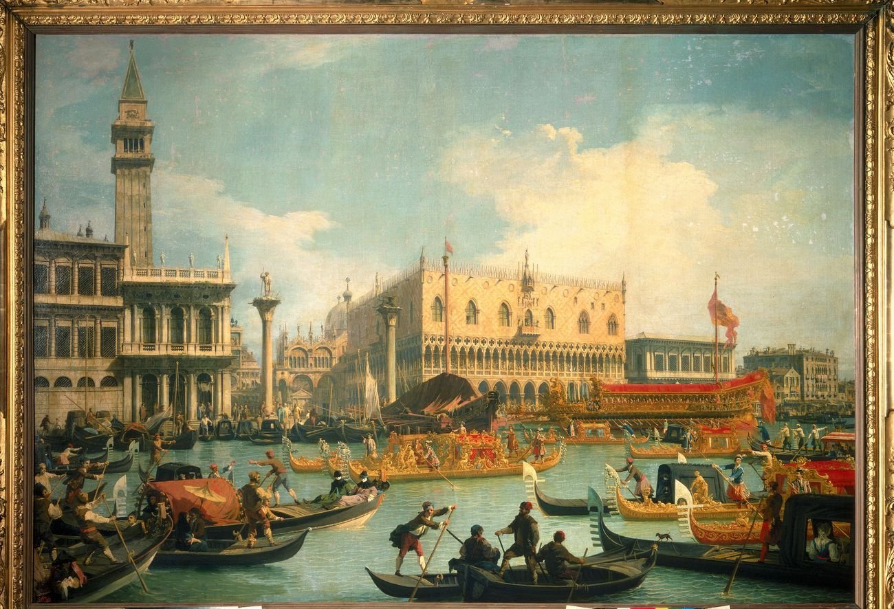 Canaletto (1697-1768), Il Bucintoro di ritorno al Molo il giorno dell’Ascensione, Venezia 1729, olio su tela, cm 183 х 260,5 , Mosca, The Pushkin State Museum of Fine Arts, Ж-2678. КП-31323 © The Pushkin State Museum of Fine Art, Moscow