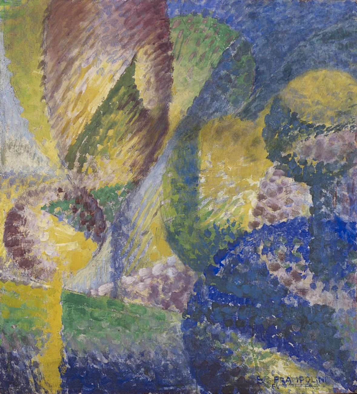 Enrico Prampolini, Sensazione cromatica di giardino, 1914. Courtesy Il Ponte