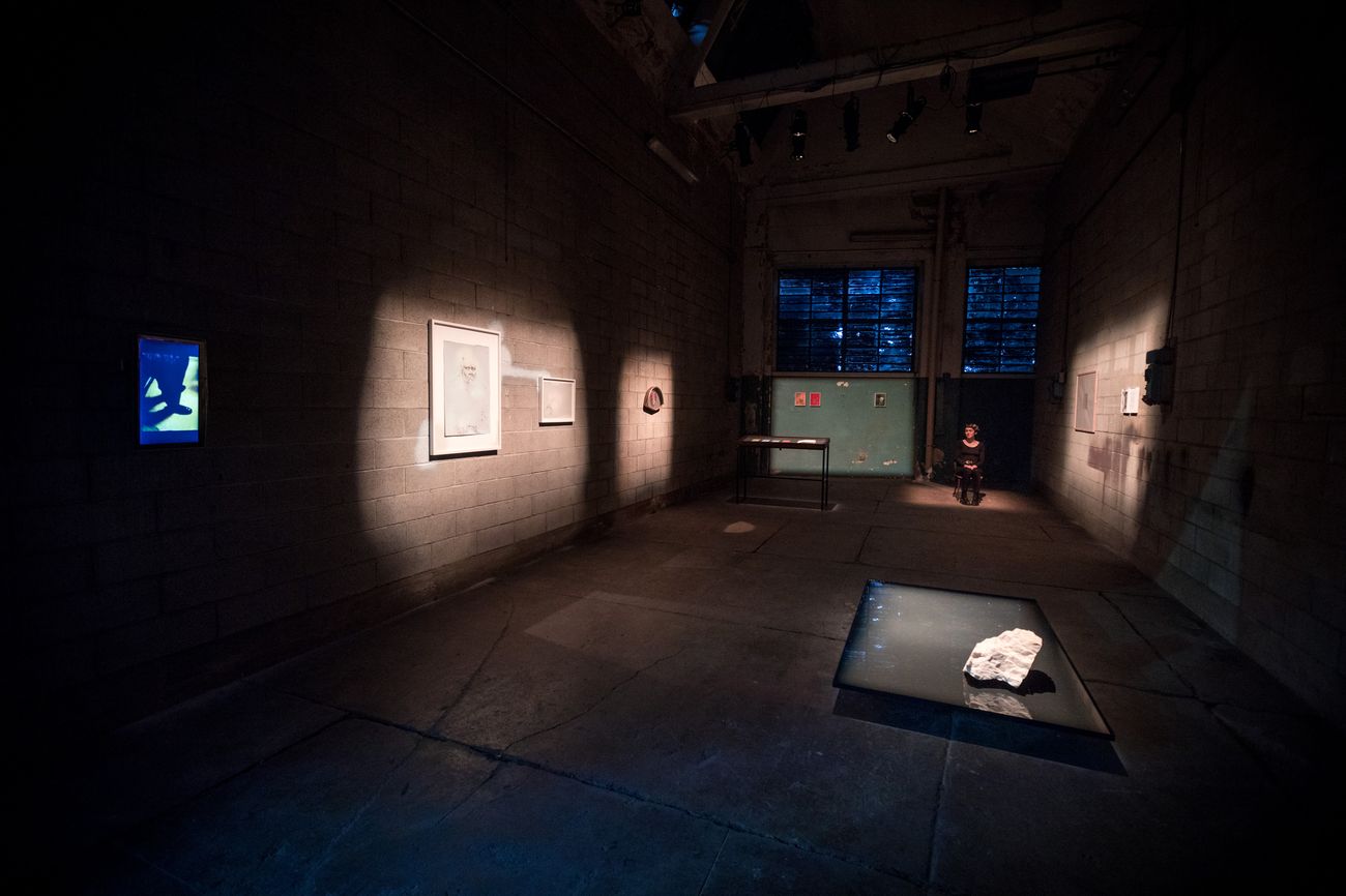 Veduta della mostra La stanza del padre e performance di Agata Torelli, Forlì 2018. Photo Gianluca Camporesi