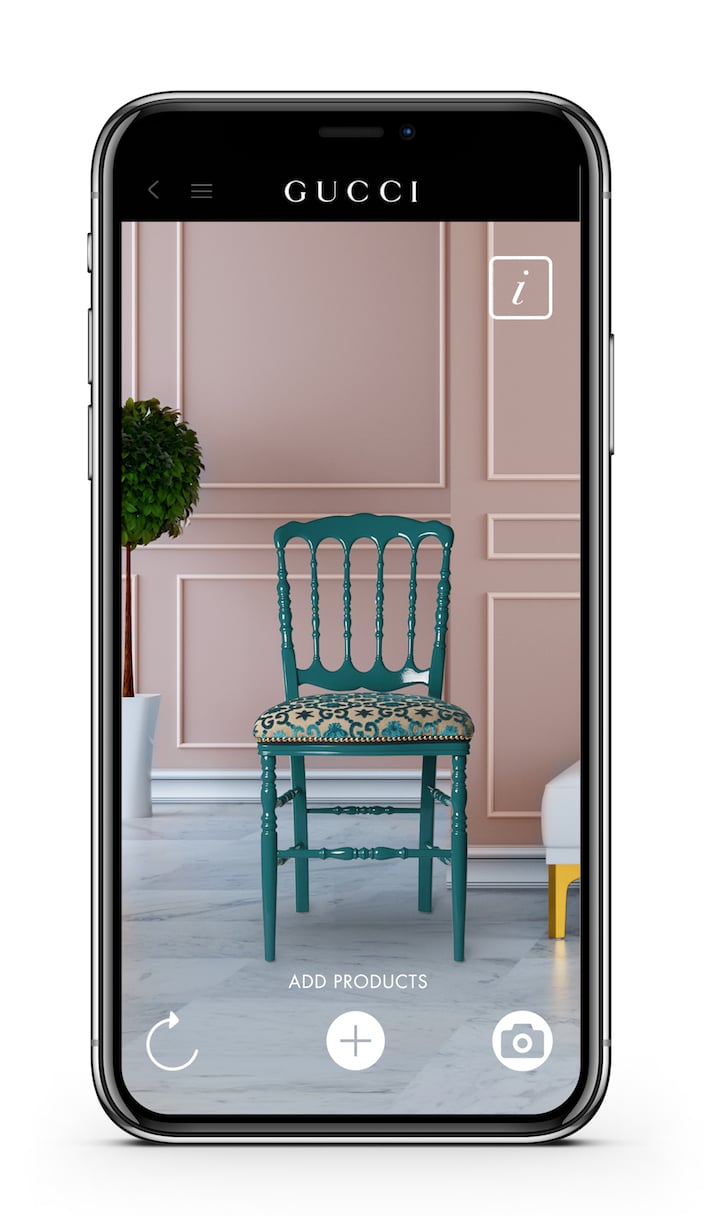 La sezione Gucci Décor sull’App Gucci