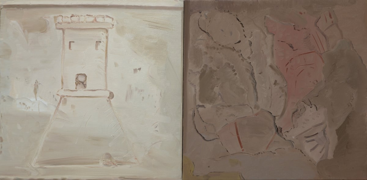 Michele Tocca, Castel/Ieri, 2013, olio su tela, 100 x 50 cm