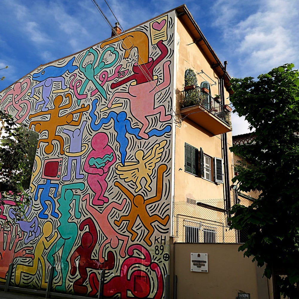 Pisa, l'opera Tuttomondo di Keith Haring sulla chiesa di S.Antonio, a Pisa ph. by Pom' via Flickr