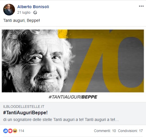 Il Ministro Bonisoli fa gli auguri a Beppe Grillo Cento giorni da Ministro. Alberto Bonisoli e i primi tre mesi ai Beni Culturali