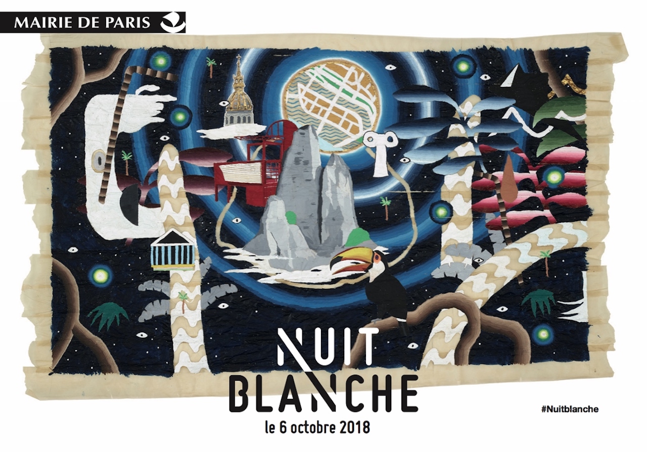 Poster per ledizione 2018 di Nuit Blanche creato dallartista Samuel Trenquier Torna a Parigi la Nuit Blanche. Edizione 2018 con quattro percorsi nel segno delle Costellazioni