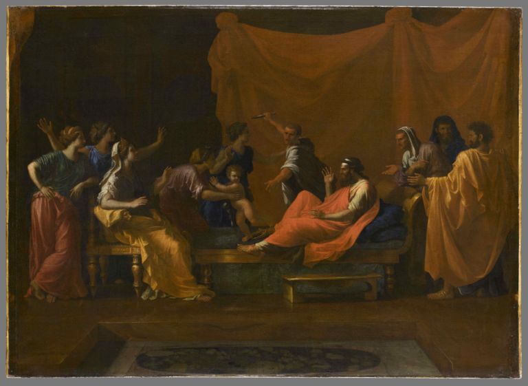 5 Nicolas Poussin Mosè bambino calpesta la corona del Faraone Olio Poussin. Metamorfosi all’Accademia di Francia