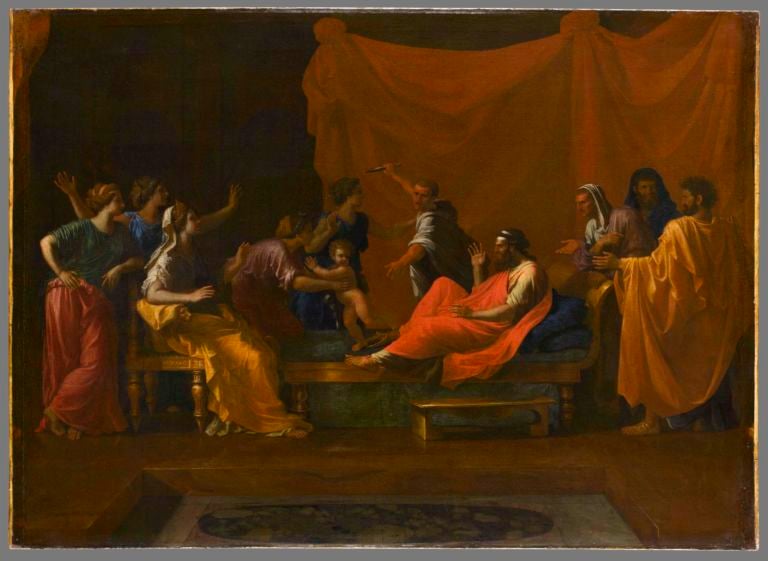 5 Nicolas Poussin Mosè bambino calpesta la corona del Faraone Olio Poussin. Metamorfosi all’Accademia di Francia