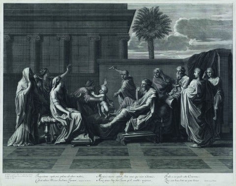 6 Étienne Baudet da Nicolas Poussin Mosè bambino calpesta la corona del Faraone stampa Poussin. Metamorfosi all’Accademia di Francia